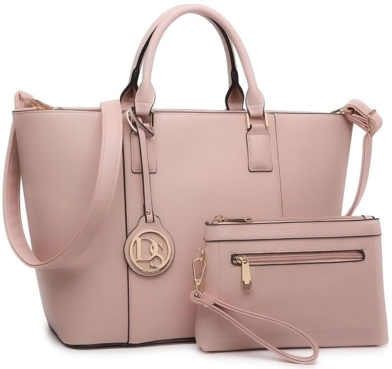 Dasein Women Satchel Purse Handbag Shoulder Bag Work Tote Bag with Matching Clutch - Image 1